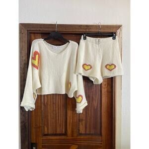 STORIA KNIT OVERSIZED BELL SLEEVE SWEATER SHORTS SET